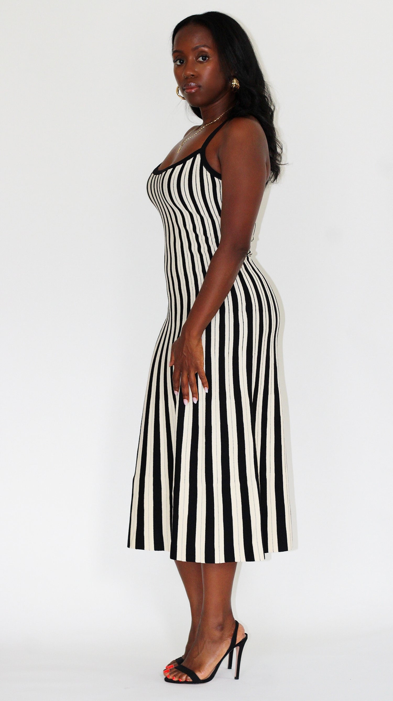 Diana Striped Midi Dress