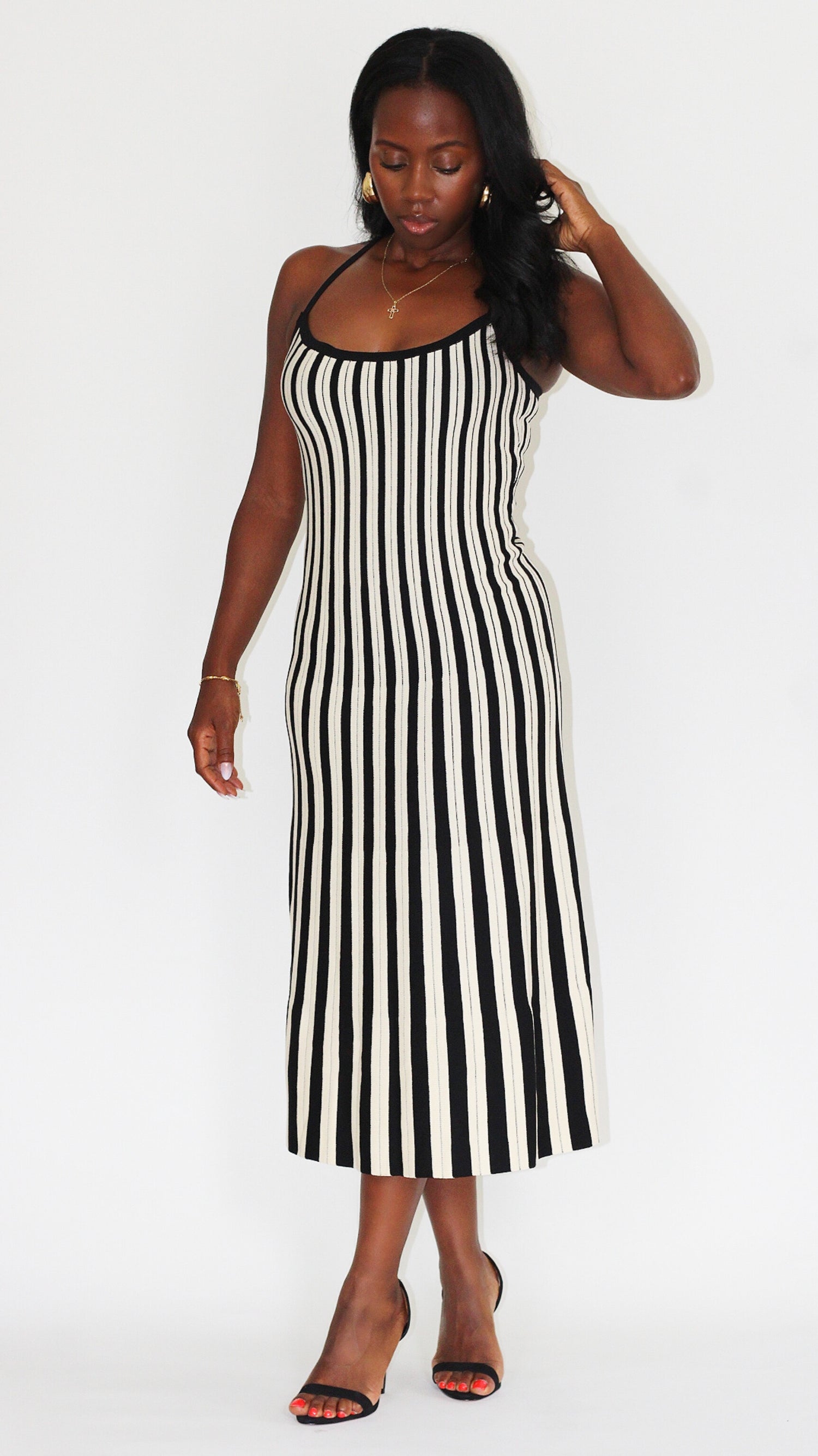 Diana Striped Midi Dress