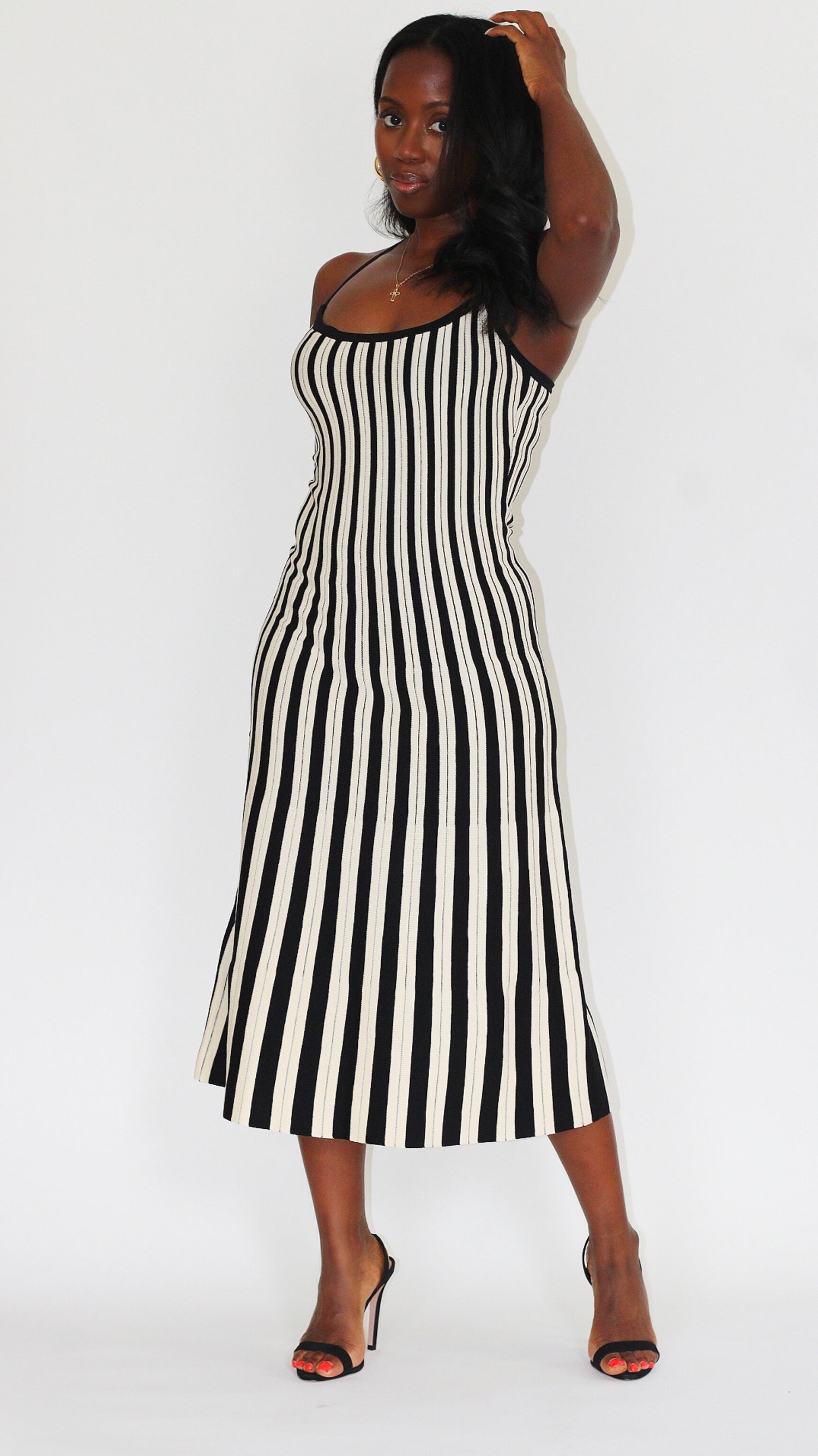 Diana Striped Midi Dress