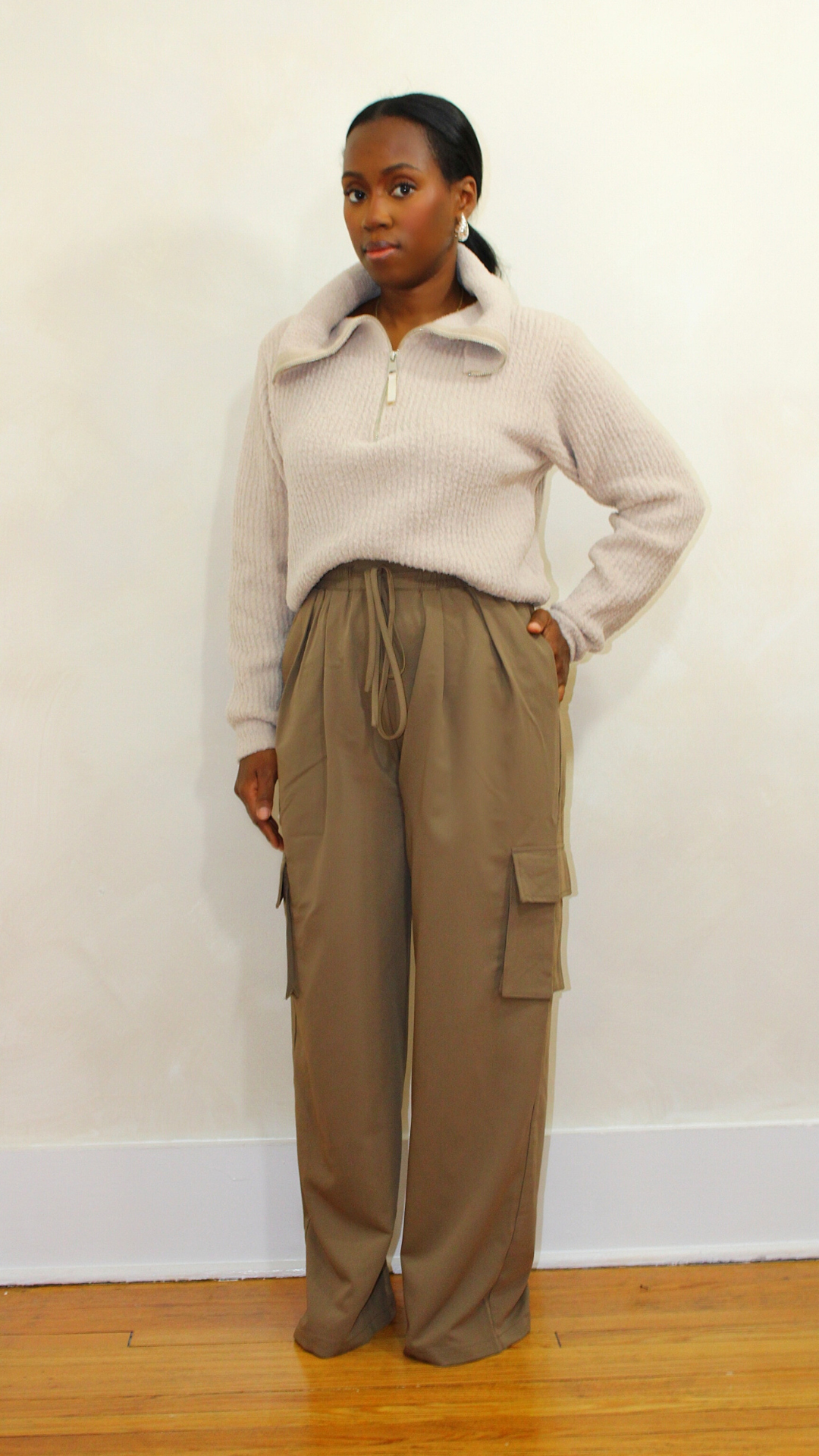 Twill Wide Leg Cargo