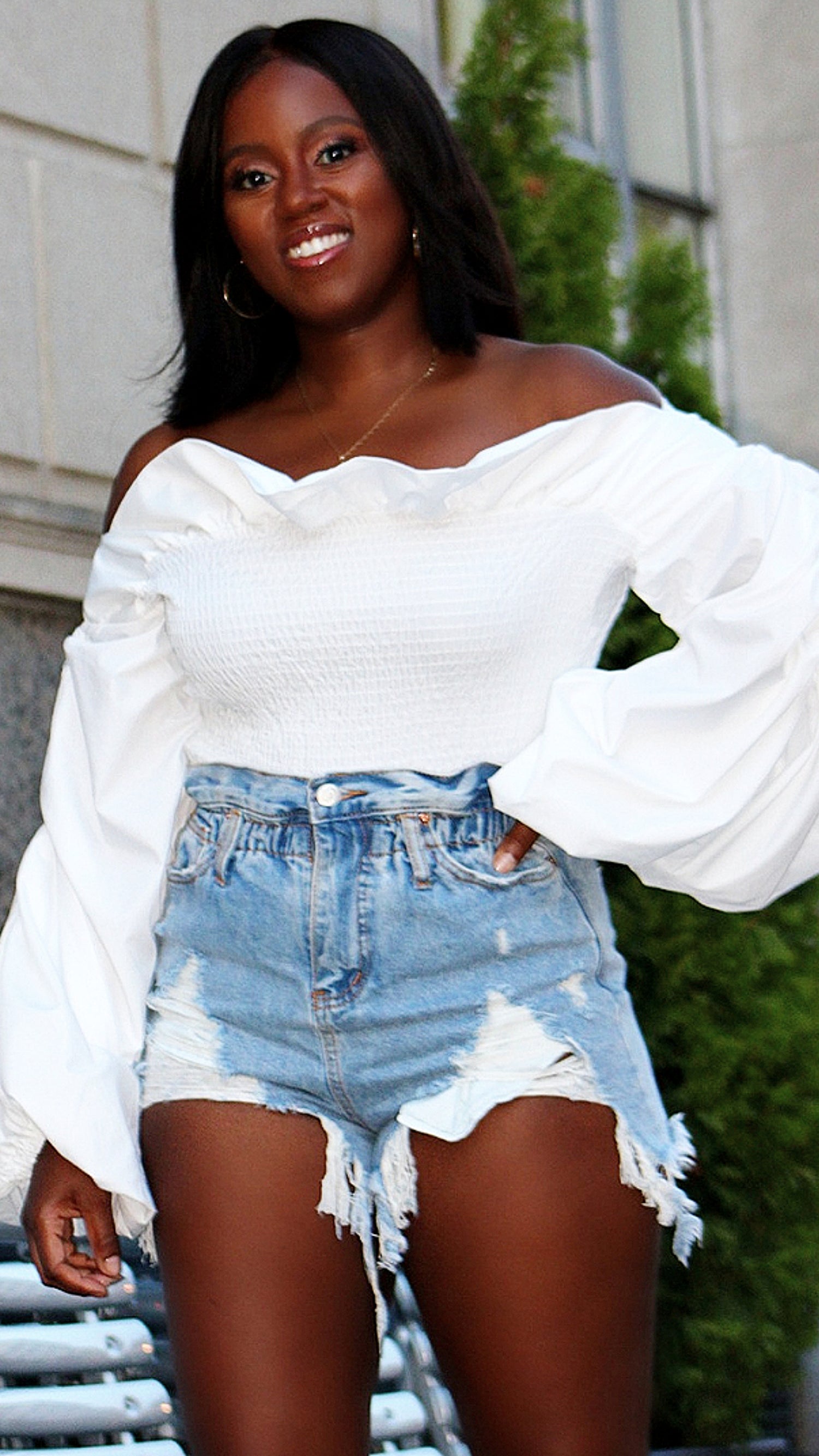 Snatched High Waist Denim Shorts